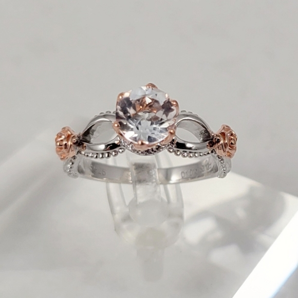 1ct Natural White Topaz and Diamonds Ring - Picture 3 of 15